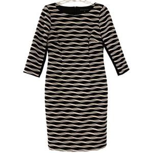 Antonio Melani Black White Sheath Dress Size 6